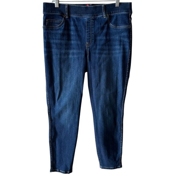 Spanx Dark Wash Skinny Stretch Ankle Jeans Size XL Pull-On - Picture 2 of 5